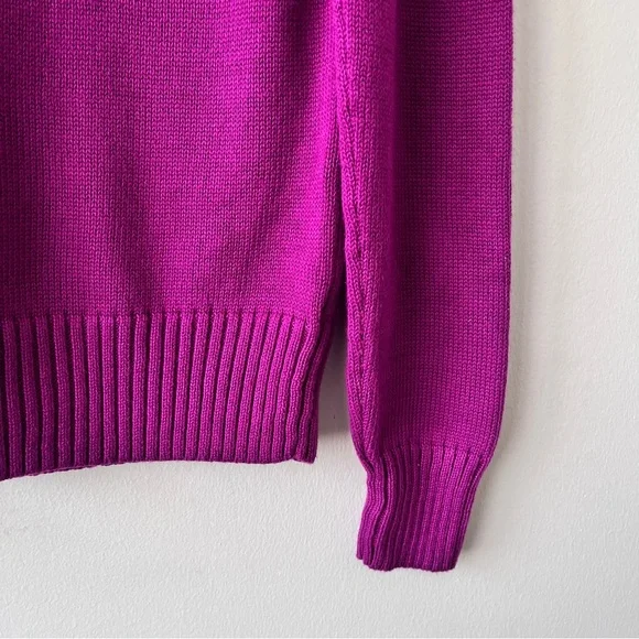 NWT Jeanne Pierre Scandi Girl Fuchsia Turtleneck Sweater Size S - Picture 4 of 9